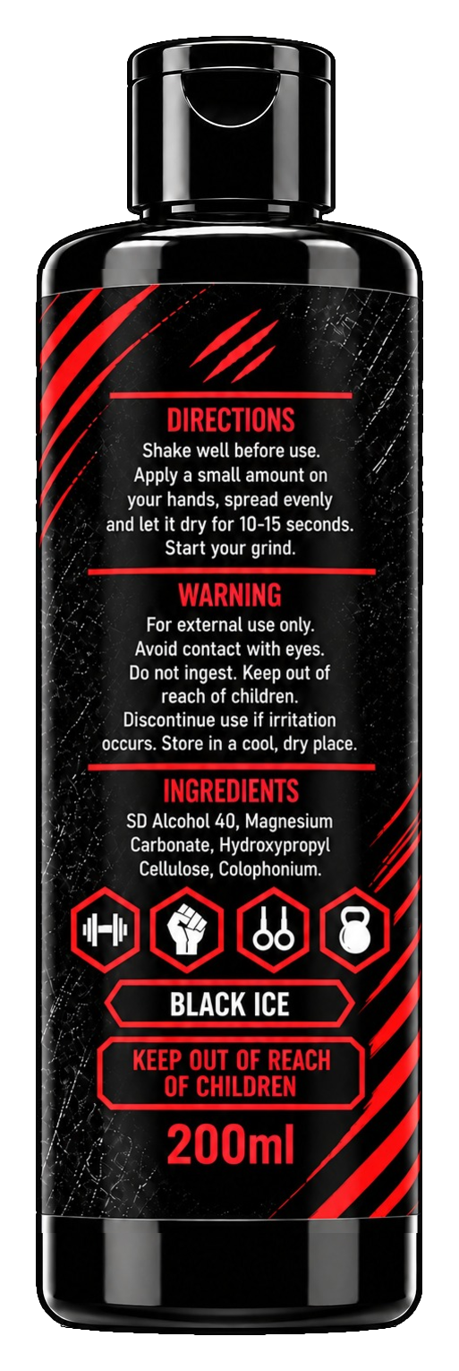 200ml Black Ice, back view