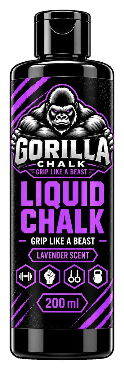Gorilla Chalk Lavender liquid chalk bottle, 200 mL, front label