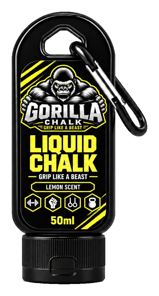 Gorilla Chalk Lemon liquid chalk bottle, 50 mL carabiner, front label